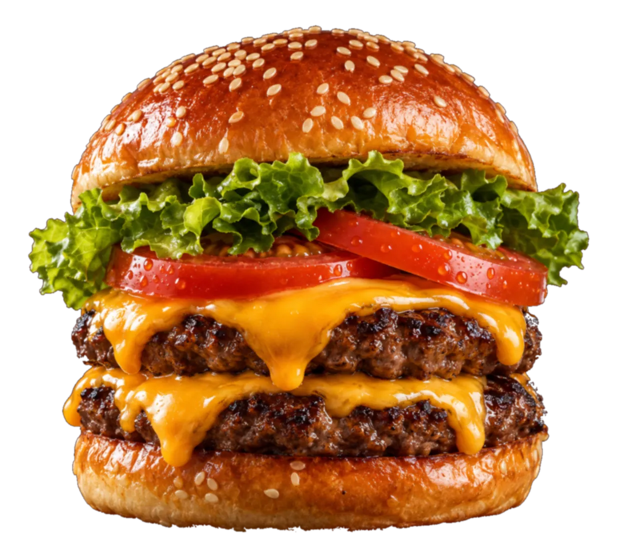 Cheeseburger double au cheddar coulant